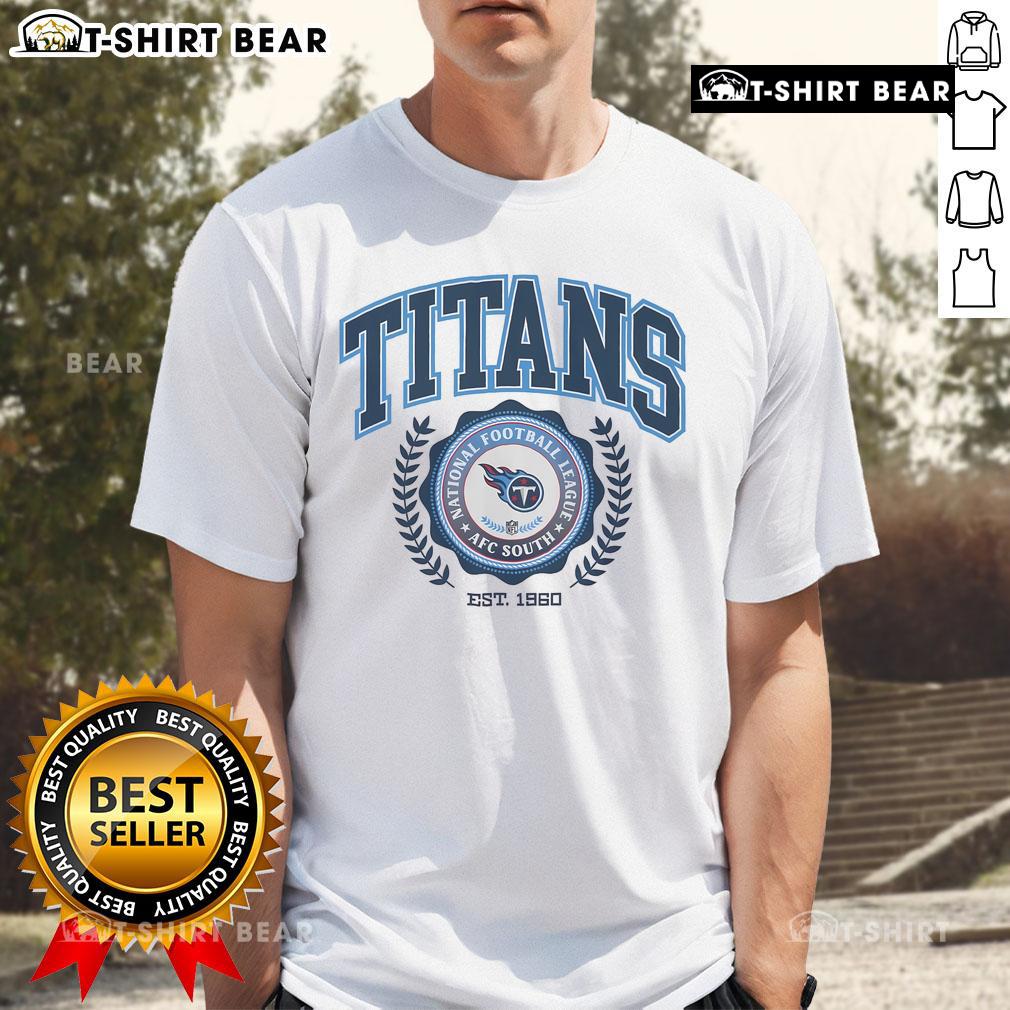 Alt Text: Premium Tennessee Titans Team Crest Est 1960 T-Shirt featuring the iconic Titans logo on a stylish, comfortable shirt.