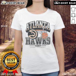 Pretty Atlanta Hawks City Edition No Look ladies tee showcasing vibrant team colors and stylish design for fans.