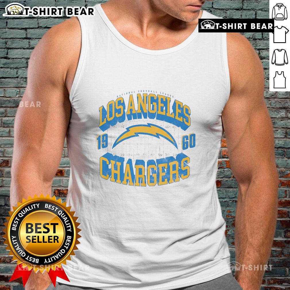 Pretty Los Angeles Chargers field with arched wordmark on a stylish tank top, perfect for fans and summer wear.