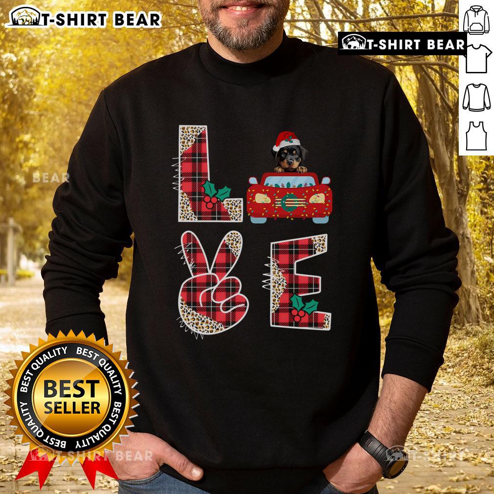 Pretty Love Christmas Rottweiler Xmas sweatshirt featuring a festive design and cute Rottweiler graphic for holiday cheer.