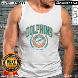 Pretty Miami Dolphins team crest established in 1966 on a stylish tank top, perfect for fans.