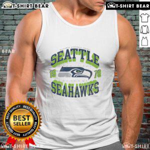 Alt Text: Pretty Seattle Seahawks Field Arched Wordmark Tank Top showcasing vibrant team colors and stylish design.