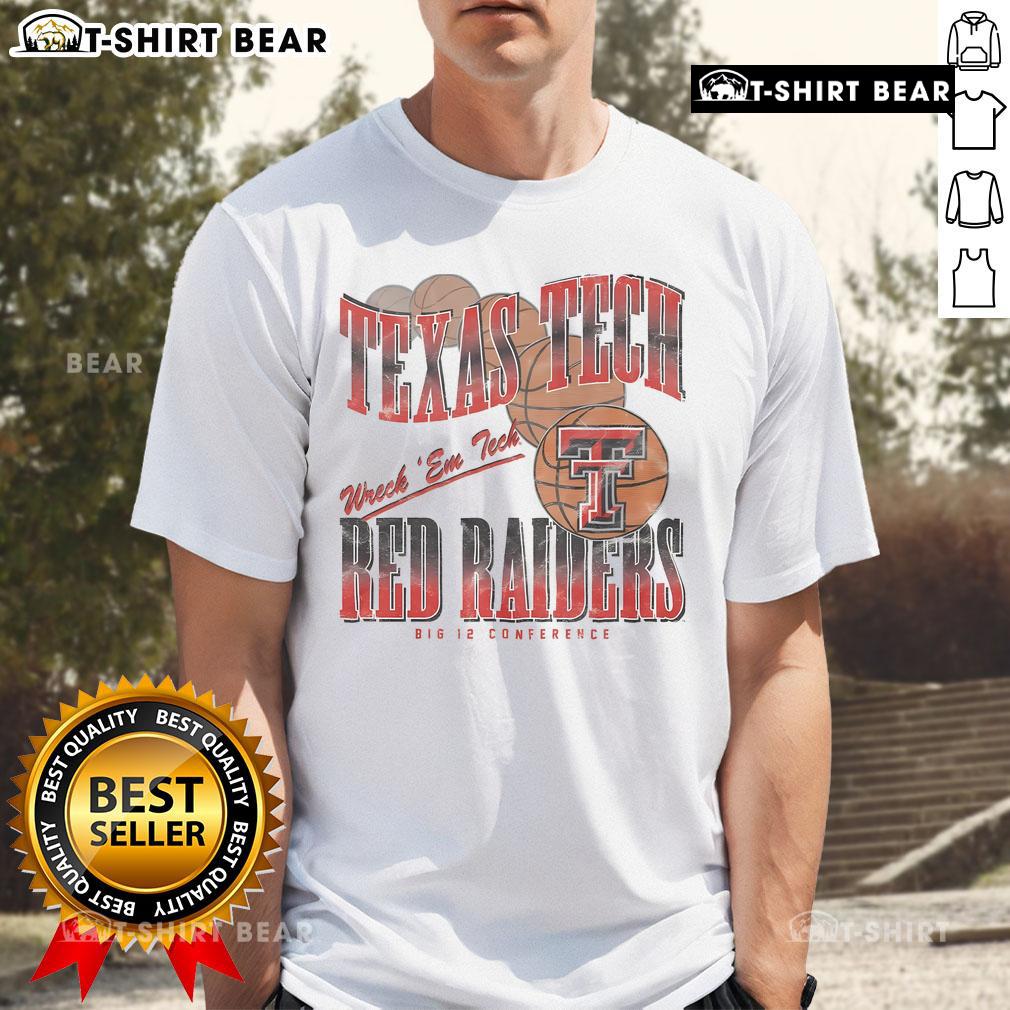 Alt Text: Pretty Texas Tech Red Raiders Baller Bounce T-Shirt featuring vibrant team colors and stylish design for fans.