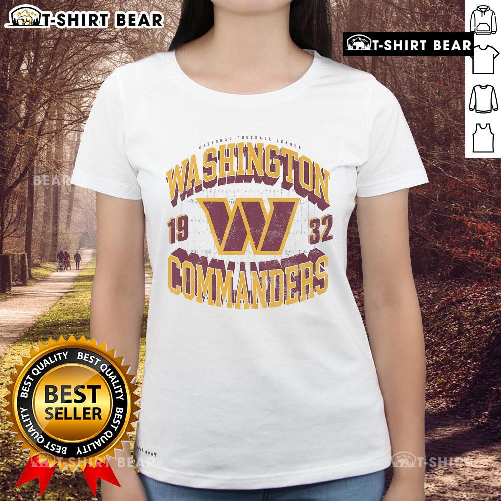 Pretty Washington Commanders field arched wordmark ladies tee featuring a stylish design for fans.