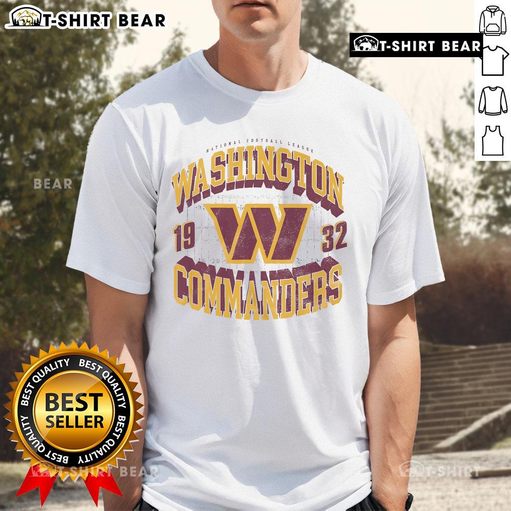 Alt Text: Stylish Washington Commanders Field Arched Wordmark T-Shirt featuring bold team colors and logo, perfect for fans.