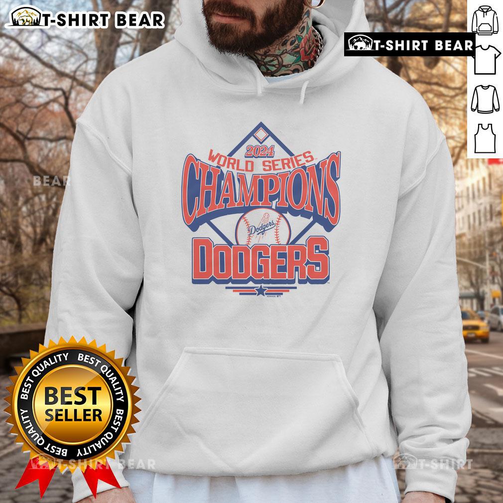 2024 World Series Champions Dodgers hoodie featuring team logo and vibrant colors, perfect for fans.