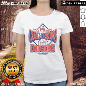 2024 World Series Champions Dodgers ladies tee showcasing team spirit and style for female fans.