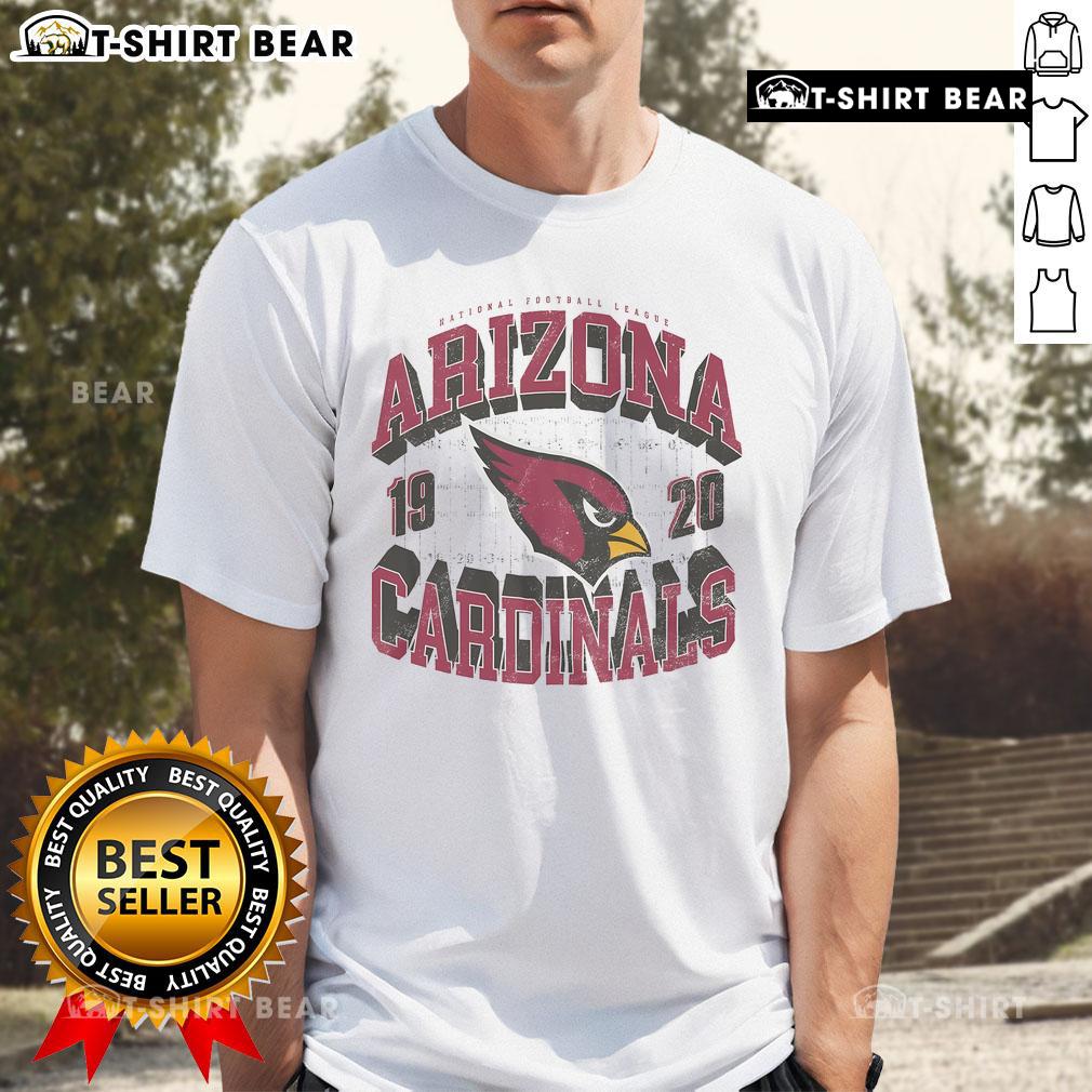 Alt Text: Top Arizona Cardinals Field Arched Wordmark T-Shirt featuring bold team logo and vibrant colors for fans.
