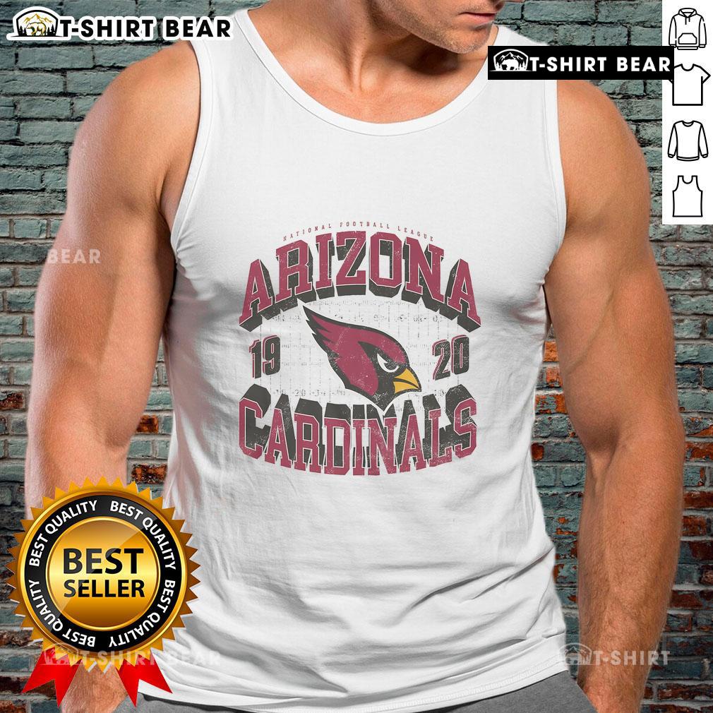 Top Arizona Cardinals field arched wordmark tank top showcasing team pride and style in vibrant colors.