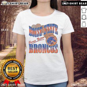 Top Boise State Broncos Baller Bounce Ladies Tee featuring vibrant colors and team logo, perfect for spirited fans.