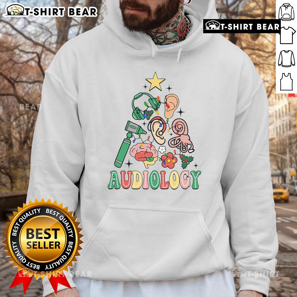 Cozy hoodie featuring a festive design for audiologists and vestibular therapists perfect for Christmas celebrations.