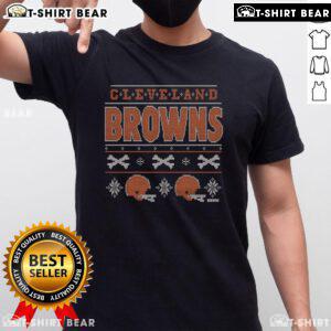 Stylish Cleveland Browns holiday T-shirt featuring festive designs, perfect for fans celebrating the season.