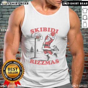 Top Cool Skibidi Riz Zmas Christmas Rizz Santa Claus Basketball Tank Top featuring festive design and vibrant colors.