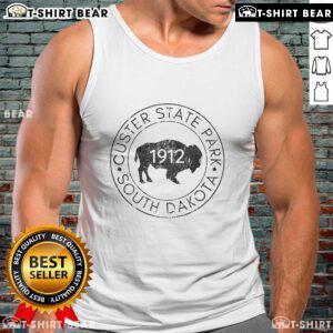 Top Custer State Park South Dakota Buffalo 1912 tank top showcasing a vintage design featuring iconic buffalo imagery.