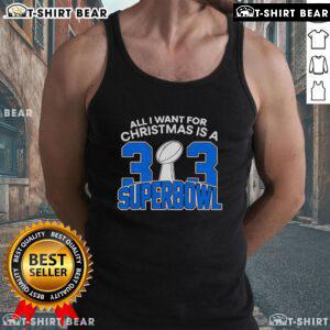 Detroit Lions 'All I Want For Christmas Is A 313 Super Bowl' tank top featuring NFL logo and festive design.
