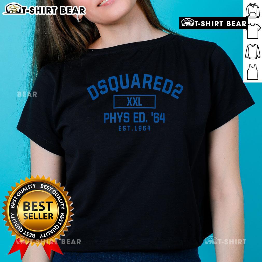 Alt Text: Dsquared2 XXL Phys Ed 1964 ladies tee featuring a stylish design and comfortable fit, perfect for casual wear.