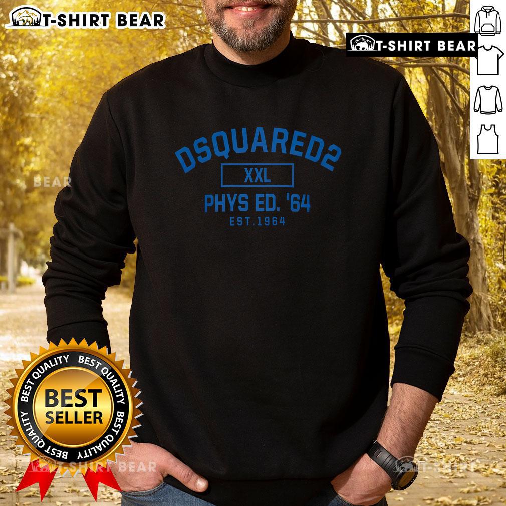 Top Dsquared2 XXL Phys Ed 1964 Sweatshirt in gray with logo print, perfect for casual and sporty styles.