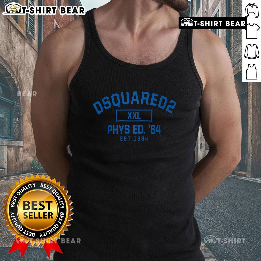 Dsquared2 XXL Phys Ed 1964 Tank Top showcasing stylish design, perfect for casual wear and athletic fashion enthusiasts.