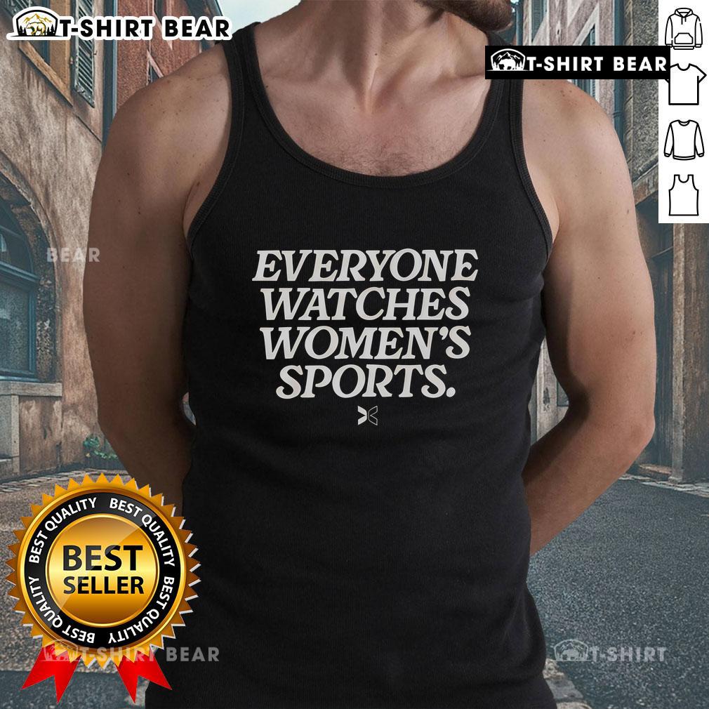 Stylish women's sports tank top featuring 'Top Everyone Watches' design, perfect for workouts and casual wear.