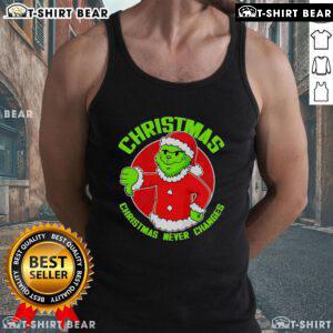 Top Grinch Boy Christmas Never Changes tank top featuring festive design perfect for holiday celebrations.