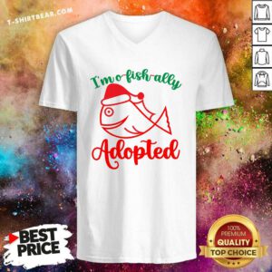 Top I'm Ofishally Adopted Adoption Day Merry Christmas V-neck