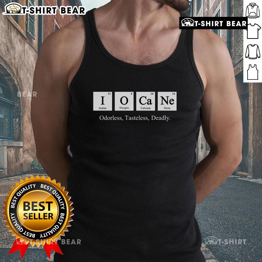 Top Iocane Powder Odorless Tasteless Deadly tank top featuring a unique design inspired by classic movie themes.