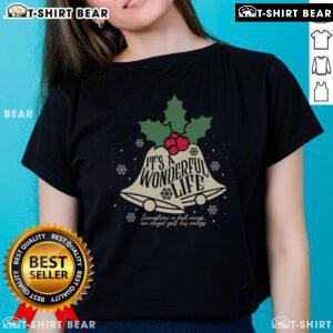 Top It's A Wonderful Life Everytime A Bell Rings Christmas Ladies Tee featuring festive design and holiday spirit.