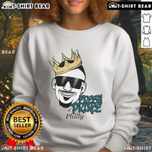 Alt Text: Top Jalen Hurts Prince of PHl sweatshirt featuring bold graphics, perfect for Eagles fans and stylish sportswear.