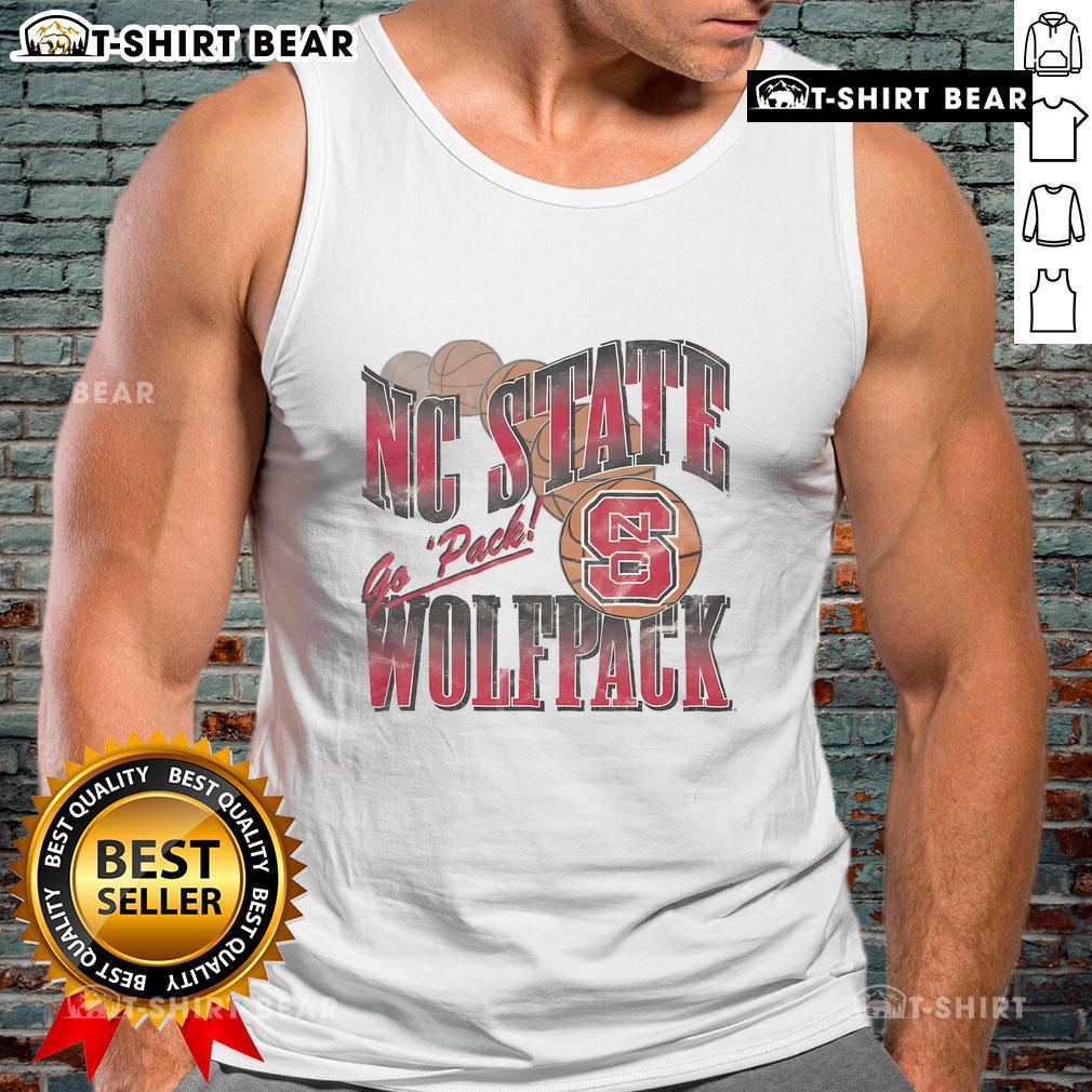 Top NC State Wolfpack Baller Bounce Tank Top in red, featuring bold logo, perfect for fans and summer sports activities.