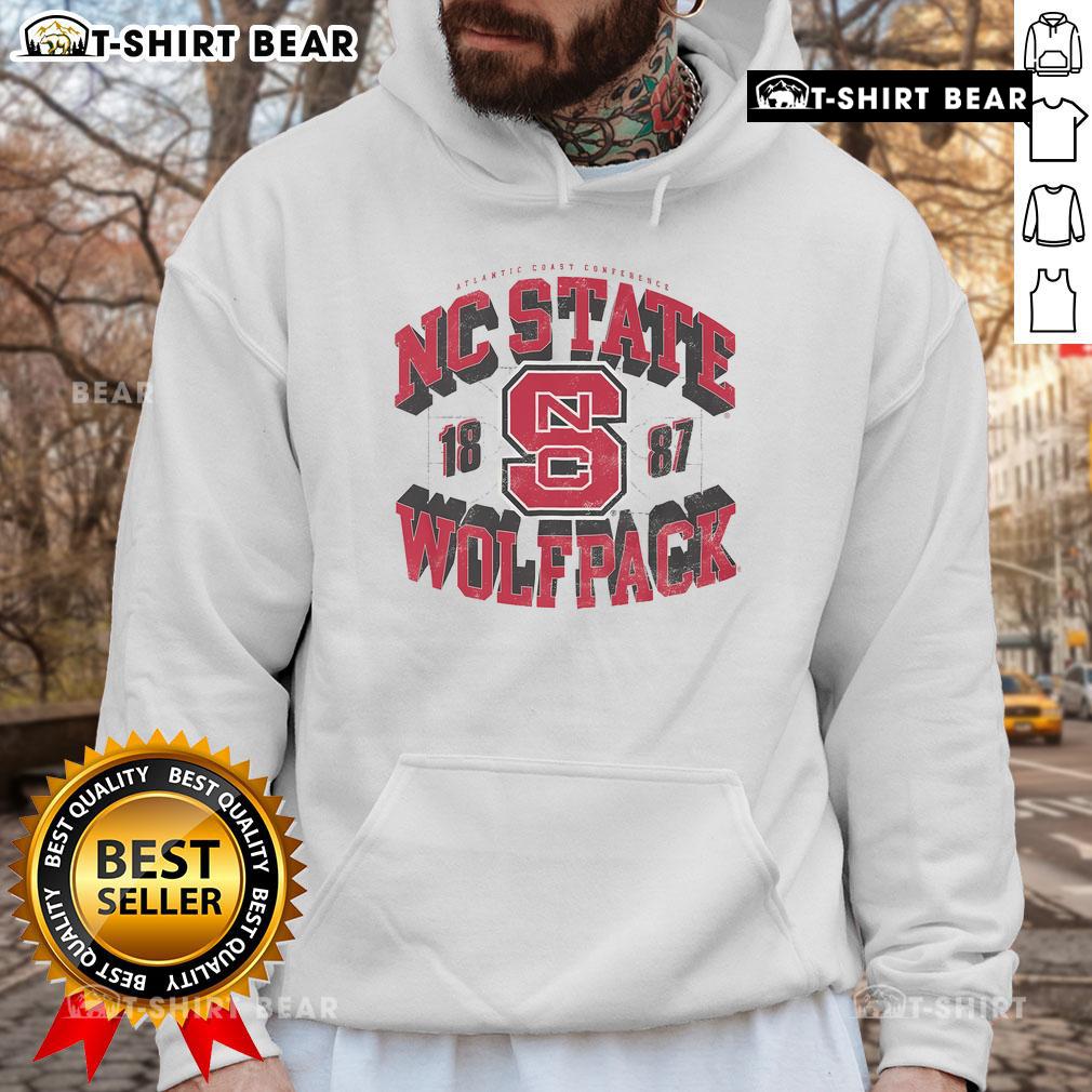 Top NC State Wolfpack Court Arched Wordmark Hoodie in red, featuring the iconic team logo and comfortable design.