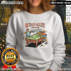 Top Ocean Alley Australia pool table sweatshirt featuring vibrant design and cozy fit, perfect for billiards enthusiasts.