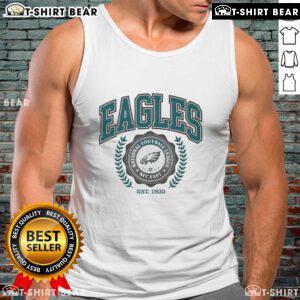 Top Philadelphia Eagles team crest tank top, established 1933, showcasing the iconic logo and vibrant team colors.