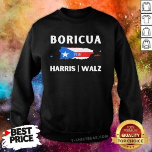Top Puerto Ricans Harris 2024 Boricua For Harris Waltz Map Flag Sweatshirt