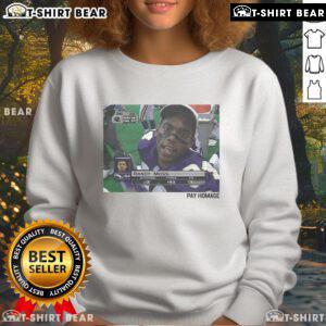 Top Randy Moss Pay Homage Sweatshirt featuring vibrant graphics and sporty design, perfect for fans and collectors.