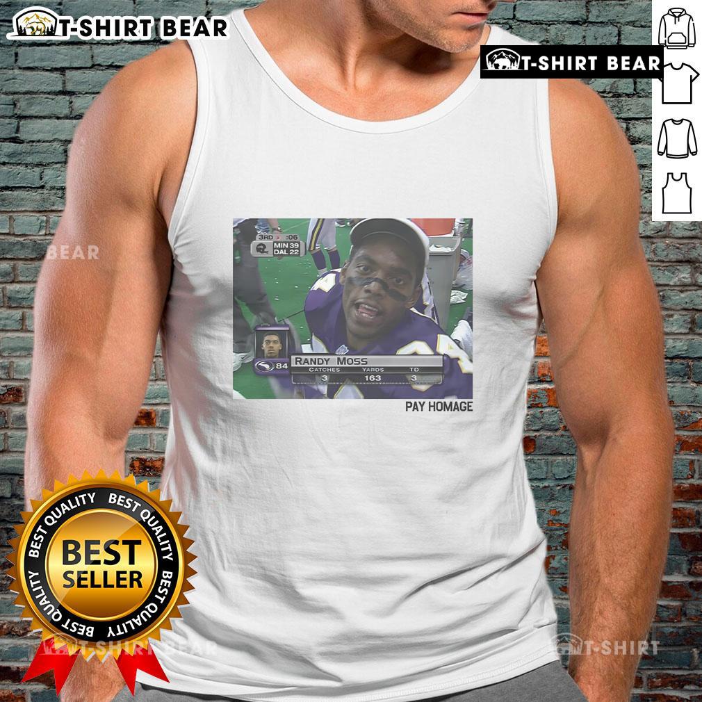 Top Randy Moss Pay Homage Tank Top featuring bold graphics and a stylish design for sports fans and fashion enthusiasts.