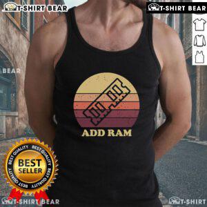 Vintage sunset tank top featuring 'Top Slow PC Add RAM' design, perfect for tech enthusiasts and casual wear.
