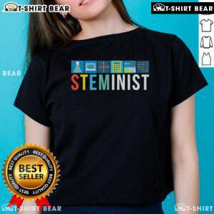 Top Steminist Science Technology Engineering Math tee featuring empowering design for women in STEM fields.