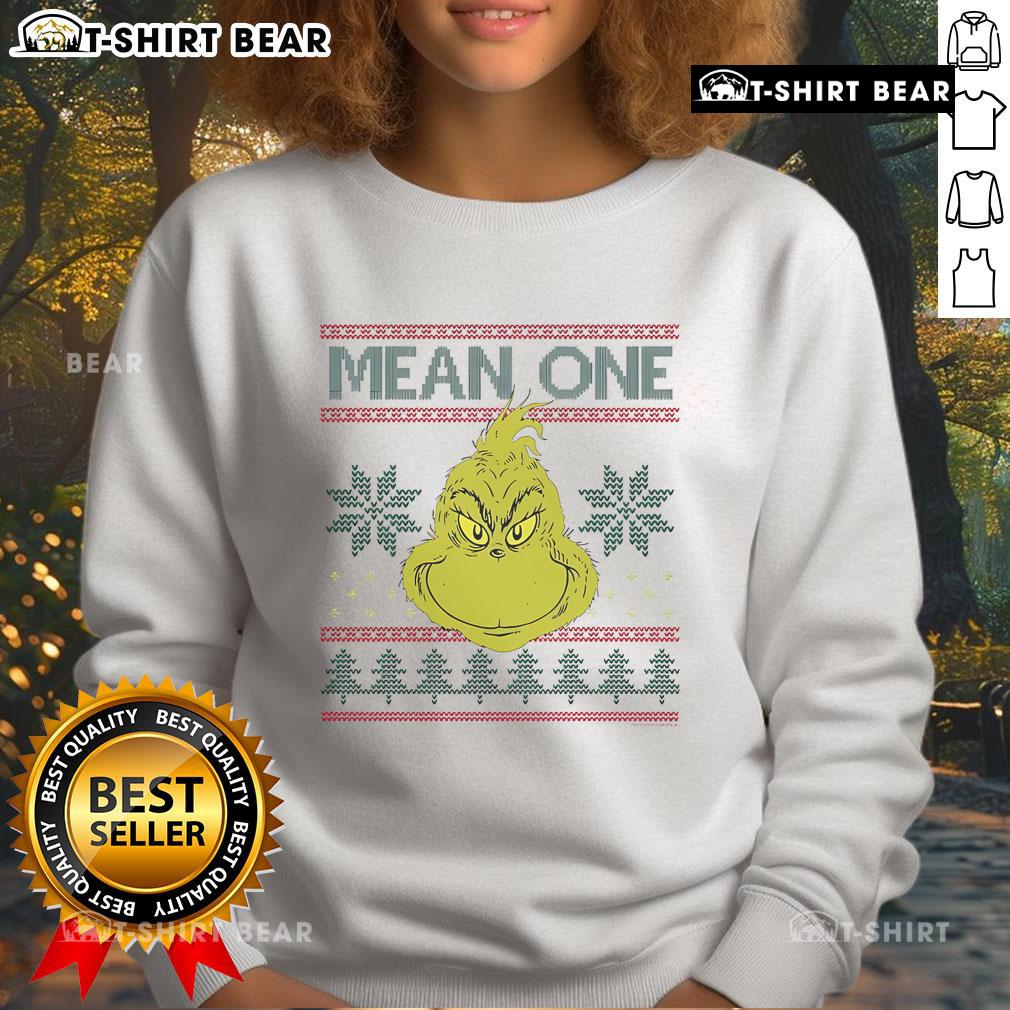 Cozy 'Top The Grinch Mean One Ugly Christmas Sweatshirt' featuring a festive design perfect for holiday celebrations.