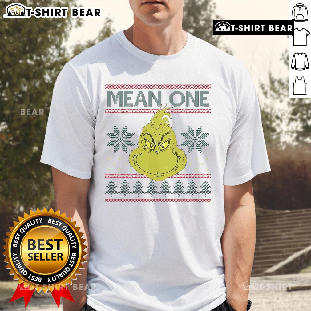 Alt Text: Top The Grinch Mean One Ugly Christmas T-Shirt featuring a colorful, festive design perfect for holiday celebrations.