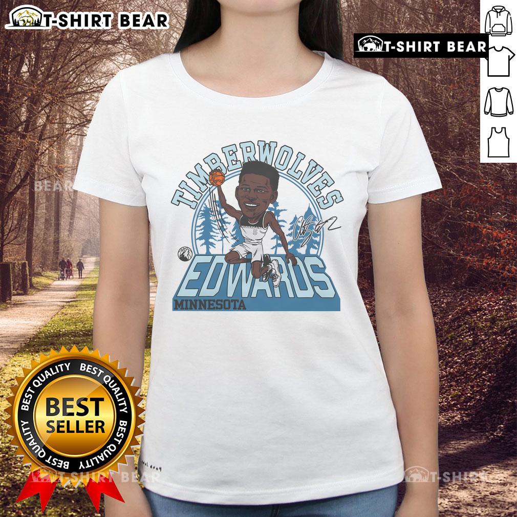 Top Timberwolves Anthony Edwards signature ladies tee showcasing bold graphics and stylish design for fans.