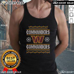 Stylish Top Washington Commanders holiday tank top featuring team colors and logo, perfect for festive game day celebrations.