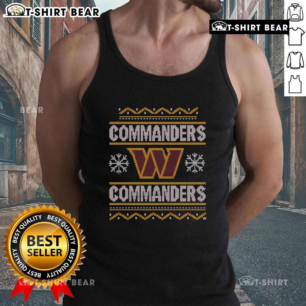 Stylish Top Washington Commanders holiday tank top featuring team colors and logo, perfect for festive game day celebrations.