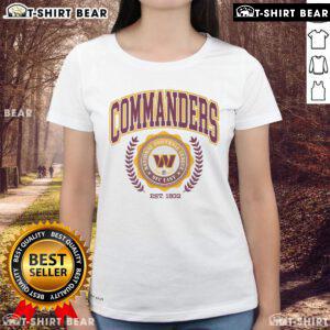 Top Washington Commanders team crest established in 1932 on a stylish ladies tee, perfect for fans and fashion.