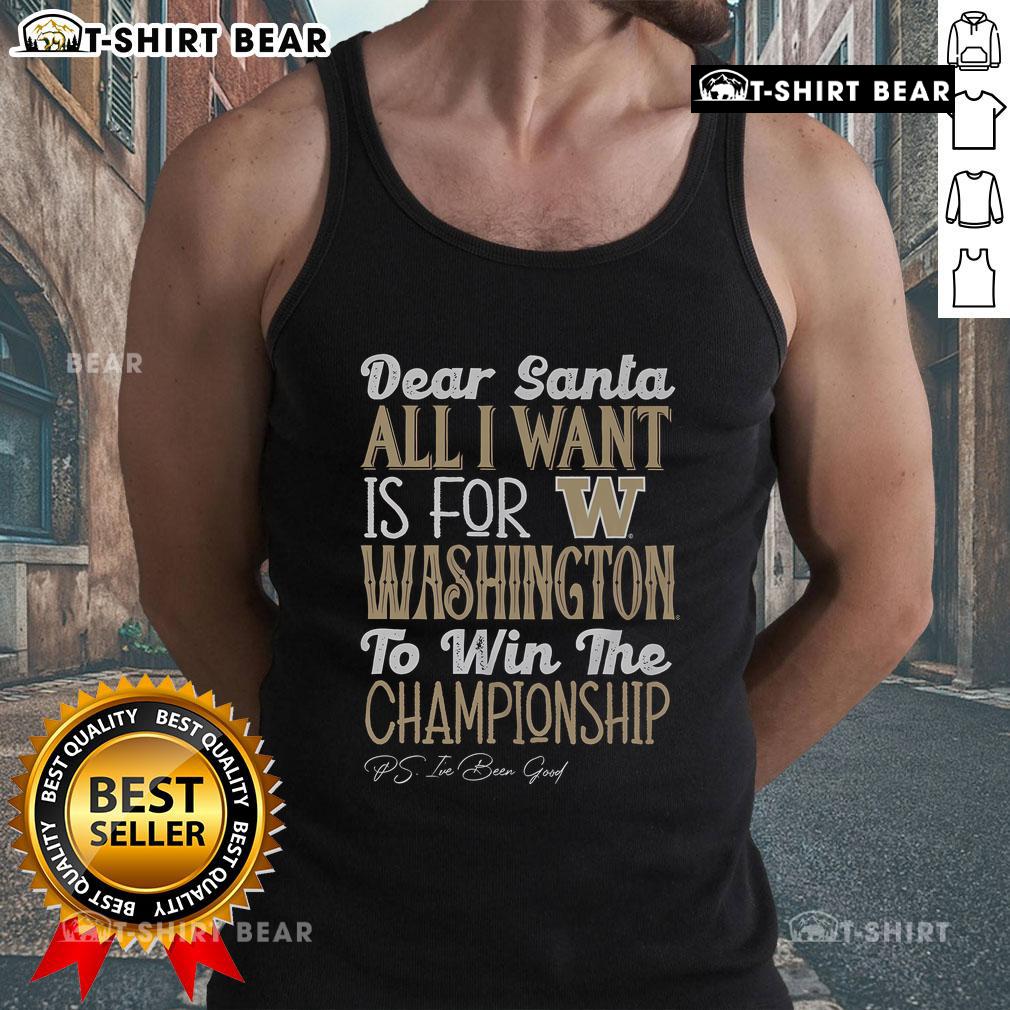 Alt Text: Stylish Washington Huskies tank top featuring All I Want design, perfect for fans and casual wear.