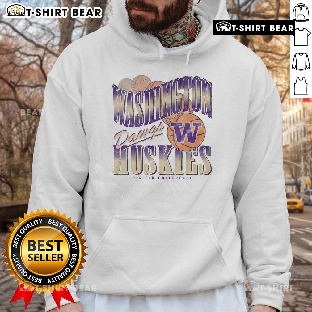 Alt Text: Top Washington Huskies Baller Bounce Hoodie featuring team logo and stylish design in purple and gold colors.