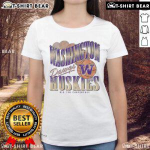 Top Washington Huskies Baller Bounce ladies tee in vibrant purple, perfect for fans supporting their team in style.