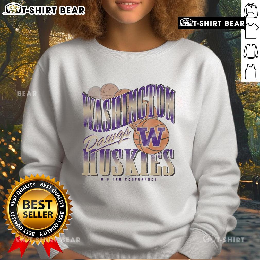 Cozy Top Washington Huskies Baller Bounce Sweatshirt in purple, perfect for game day or casual wear.