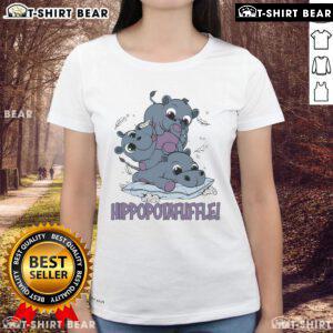 Alt Text: Cute Hippoptafuffle Ladies Tee featuring a whimsical hippo design in vibrant colors, perfect for casual wear.
