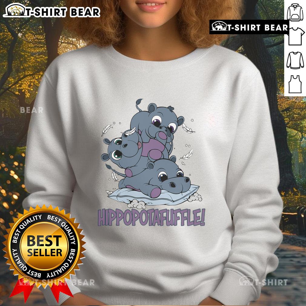 Alt Text: Cute Hippoptafuffle Sweatshirt featuring a colorful hippo design, perfect for cozy casual outfits and animal lovers.