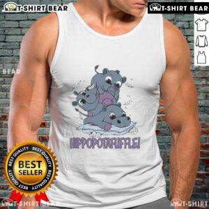 Adorable Cute Hippoptafuffle Tank Top featuring a playful hippo design, perfect for casual summer outfits.